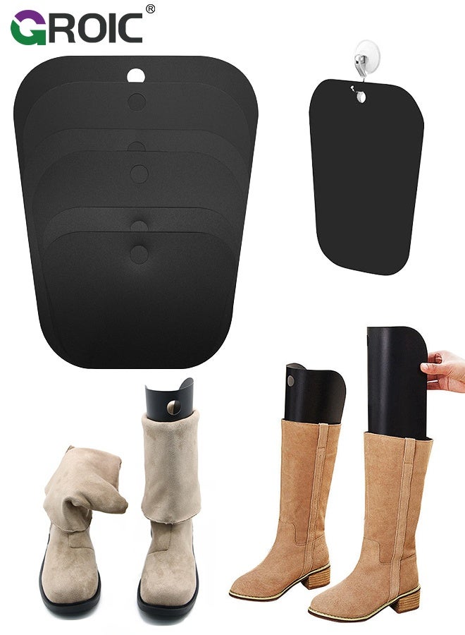 GROIC 6pcs Boot Shapers, Tall Boot Holders Insert Boot Fillers, Versatile Support Shoes Shaper Boots, Reusable Boot Stand Holder Inserts Pads for Women and Men to Keep Shape, Thicken Support Shape, Black - Image 1